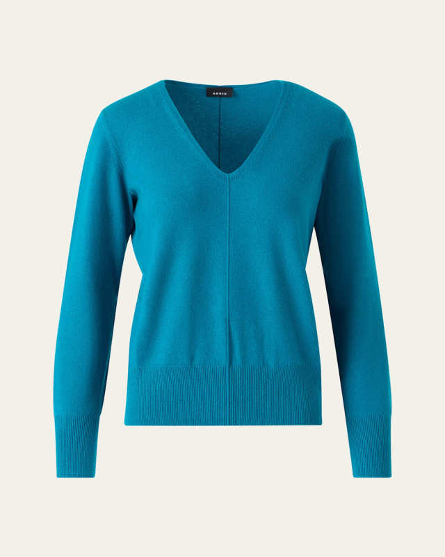 V-Neck Pure Cashmere Knit Sweater